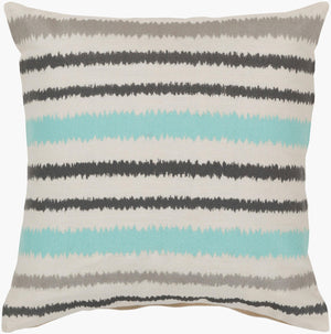 Surya Ikat Stripe 18"X18" Handmade Accent Pillow - Unique Linen Design For Modern & Classic Decor Medium Gray Linen Ar100-1818