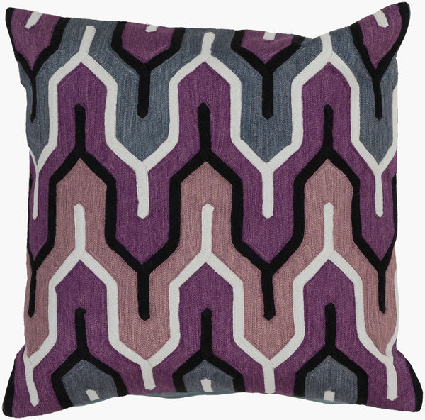 Surya Aztec 18"X18" Cotton Accent Pillow - Stunning Home Decor, Unique Design, Soft & Durable Statement Piece Lavender Cotton Ar107-2222p