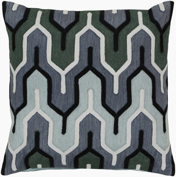 Surya Aztec 18"X18" Cotton Accent Pillow - Stunning Home Decor, Unique Design, Soft & Durable Statement Piece Denim Cotton Ar112-1818p