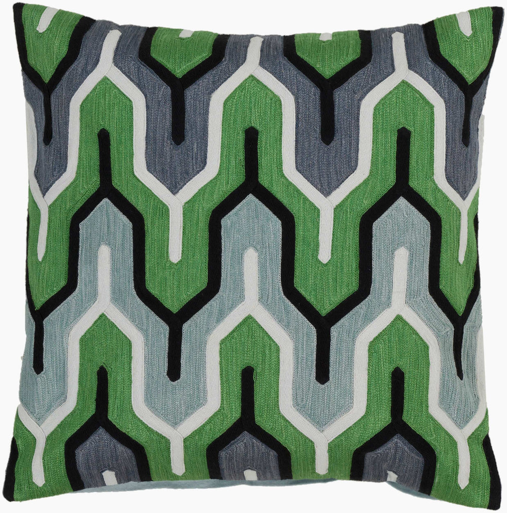 Surya Aztec 18"X18" Cotton Accent Pillow - Stunning Home Decor, Unique Design, Soft & Durable Statement Piece Charcoal Cotton Ar114-2222d