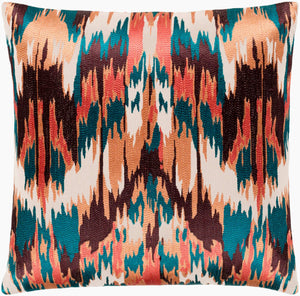 Surya Ara 18" Global-inspired Accent Pillow – Elegant Cotton Design For Chic Home Decor & Durability Dark Brown Cotton,Cotton Ar148-2222