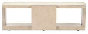 Hooker Furniture Westwood Polished Limestone Rectangle Cocktail Table With Performance Fabric Top, Open Storage & Casters 6133-80110-80