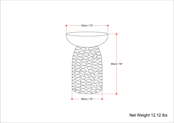 English Elm Boyd Solid Mango Accent Table 13" White Wash — Handcrafted Sculptural Side/End Table, Contemporary Design B136P159924