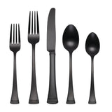 Portola 20-Piece Satin Black Flatware Set, Stainless Steel, Service for 4