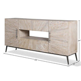 Parker House Crossings - Monaco 69 In. TV Console Weathered Blanc Solid Mango MON#69