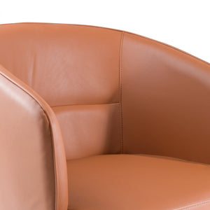 Vig Furniture Modrest Aragon - Luxurious Brown Vegan Leather Dining Chair With Brass Frame For Elegant Spaces Brown  Vgga-6206ch-1-brn