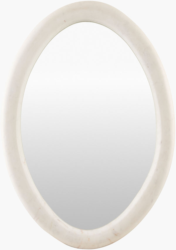 Surya Araminta 18"H X 28"W Minimalist Accent Mirror - Modern Wall Decor For Chic Contemporary Spaces Frame, Ivory Marble Aram001-2937