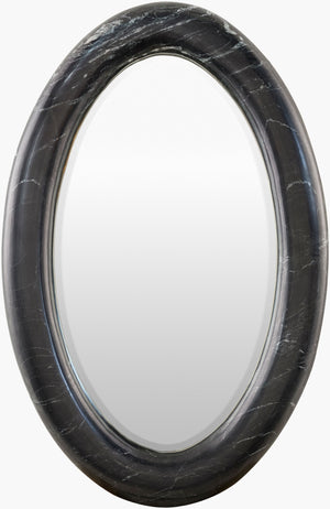 Surya Araminta 18"H X 28"W Minimalist Accent Mirror - Modern Wall Decor For Chic Contemporary Spaces Frame, Black Marble Aram002-1828