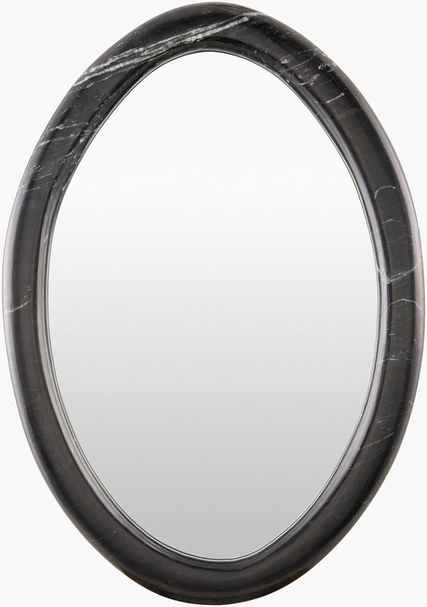 Surya Araminta 18"H X 28"W Minimalist Accent Mirror - Modern Wall Decor For Chic Contemporary Spaces Frame, Black Marble Aram002-2937