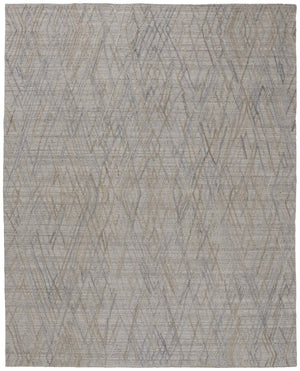 Feizy Rugs Elias Handwoven Abstract Diamond Area Rug In Luxurious Viscose And Wool For Elegant Home Decor Gray,Blue Viscose,Wool Els6589fslv000f00