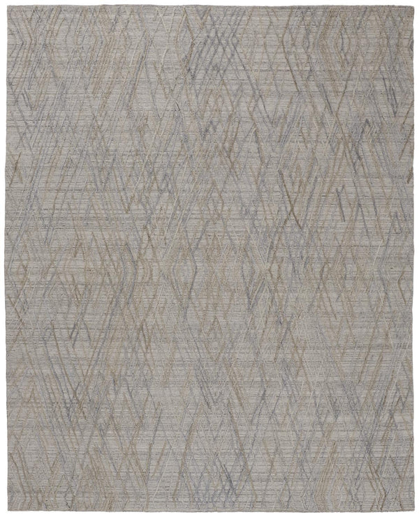 Feizy Rugs Elias Handwoven Abstract Diamond Area Rug In Luxurious Viscose And Wool For Elegant Home Decor Gray,Blue Viscose,Wool Els6589fslv000f00