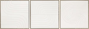 Surya Archaean Framed Art 24"H X 24"W - Minimalist Modern Canvas Decor For Elegant Interior Spaces Main, Cream Canvas,Polystyrene Arch001-set