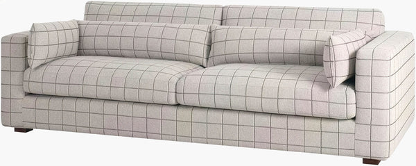 Surya Archie Three Seat Low Profile Contemporary Sofa with Foam Dacron Cushions for Living Room ARCI001-309441