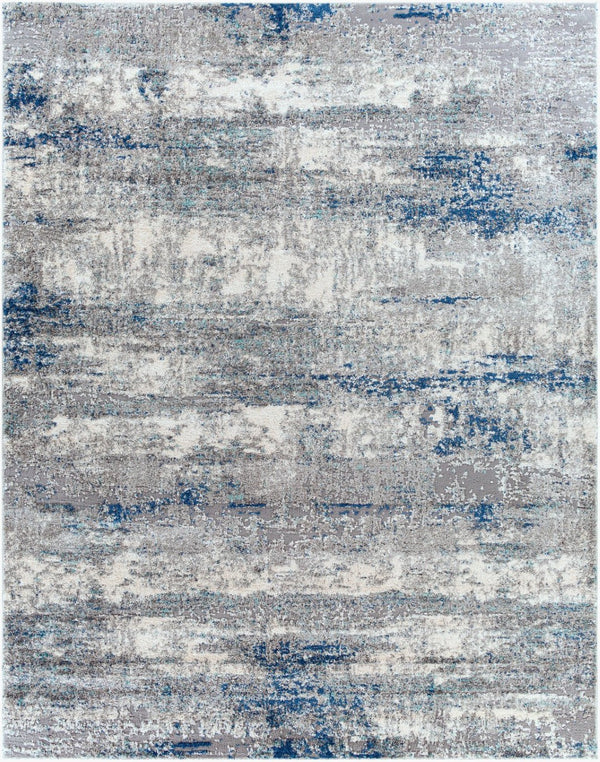 Livabliss Andorra High Pile Accent Rug Soft Machine Woven Minimalist Modern Entryway Decor Dark Blue, Char 7'10" x 10' ARD2301-71010