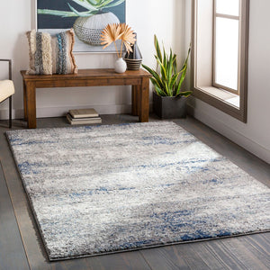 Livabliss Andorra High Pile Accent Rug Soft Machine Woven Minimalist Modern Entryway Decor Dark Blue, Char 6'7" x 9' ARD2301-679