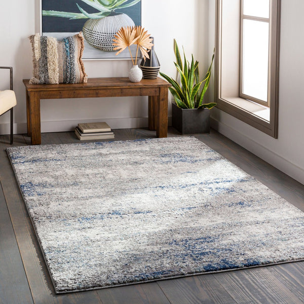 Livabliss Andorra High Pile Accent Rug Soft Machine Woven Minimalist Modern Entryway Decor Dark Blue, Char 6'7" x 9' ARD2301-679