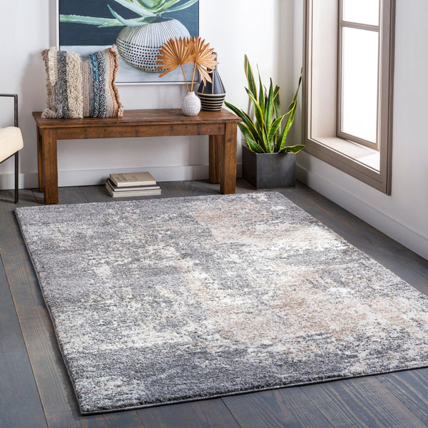 Livabliss Andorra High Pile Machine Woven Rug Minimalist Modern Accent for Entryway or Bedroom Charcoal, Gray 7'10" x 10' ARD2302-71010