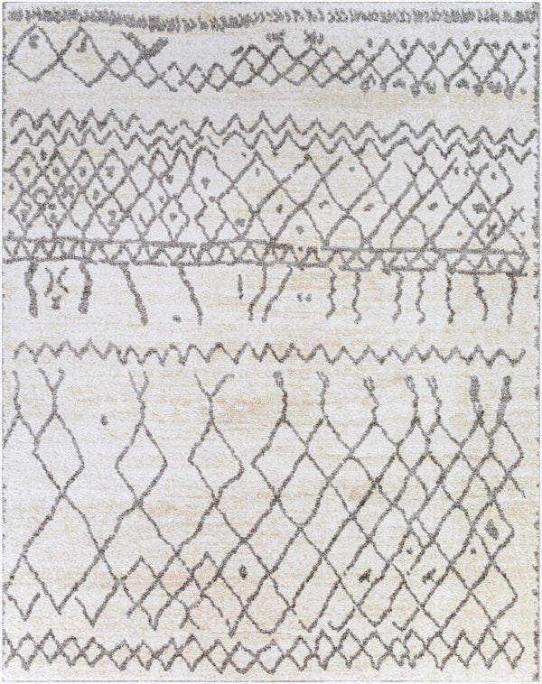 Livabliss Andorra Global Pattern High Pile Polypropylene Accent Rug Handcrafted in Turkey Beige, White 7'10" x 10' ARD2303-71010