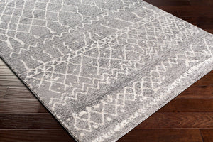 Livabliss Andorra Global Pattern High Pile Polypropylene Accent Rug Turkey Woven Entryway Bedroom Gray, White 7'10" x 10' ARD2304-71010