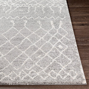 Livabliss Andorra Global Pattern High Pile Polypropylene Accent Rug Turkey Woven Entryway Bedroom Gray, White 7'10" x 10' ARD2304-71010