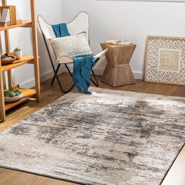 Livabliss Andorra Geometric High Pile Accent Rug Turkish Woven Polypropylene Entryway Bedroom Charcoal, Gray 6'7" x 9' ARD2305-679