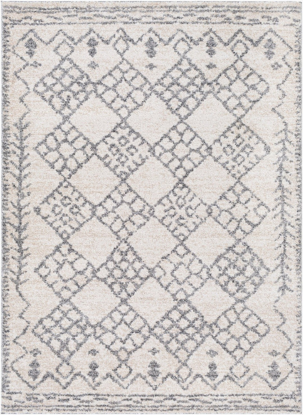 Livabliss Andorra Global Pattern High Pile Polypropylene Accent Rug for Eclectic Bohemian Spaces Gray, Charcoal 2' x 2'11" ARD2307-23