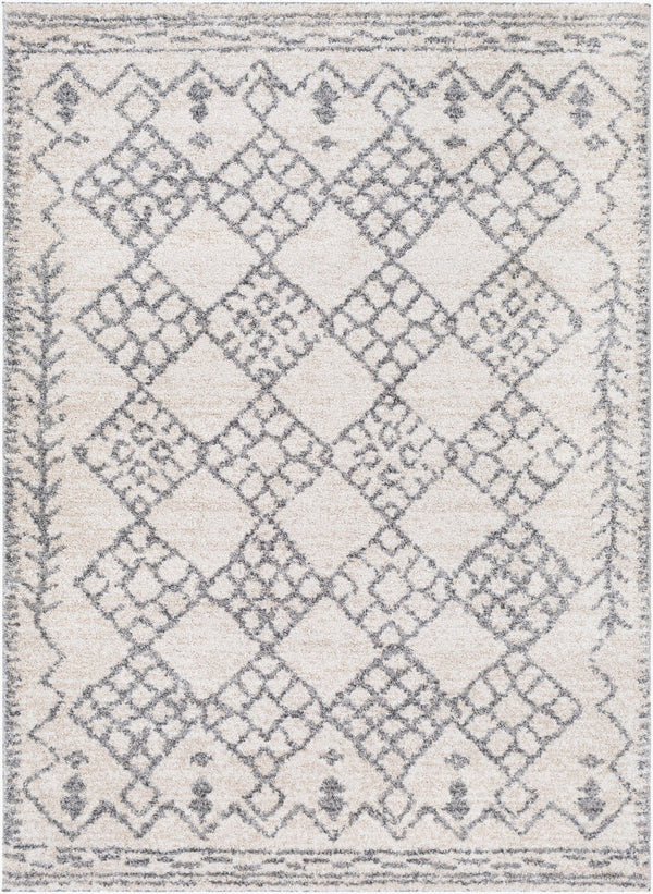 Livabliss Andorra Global Pattern High Pile Polypropylene Accent Rug for Eclectic Bohemian Spaces Gray, Charcoal 2' x 2'11" ARD2307-23