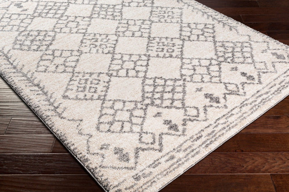 Livabliss Andorra Global Pattern High Pile Polypropylene Accent Rug for Eclectic Bohemian Spaces Gray, Charcoal 2' x 2'11" ARD2307-23