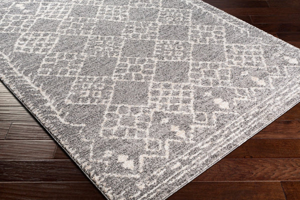 Livabliss Andorra Global Pattern High Pile Polypropylene Accent Rug for Entryway or Bedroom Gray, Charcoal 5'3" x 7' ARD2308-5373