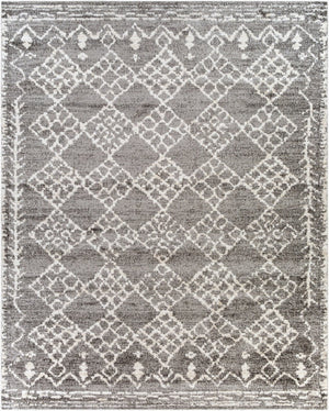 Livabliss Andorra Global Pattern High Pile Polypropylene Accent Rug for Entryway or Bedroom Gray, Charcoal 7'10" x 10' ARD2308-71010