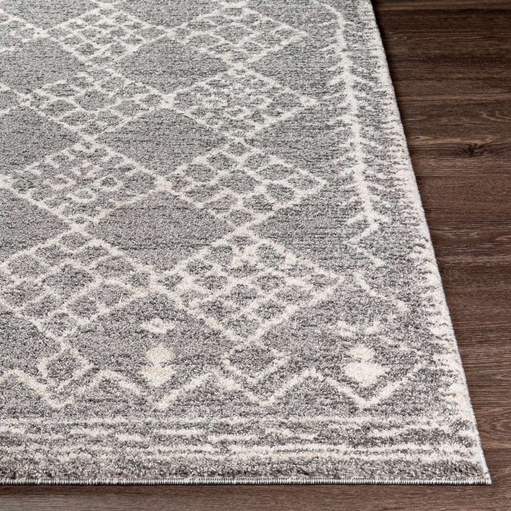 Livabliss Andorra Global Pattern High Pile Polypropylene Accent Rug for Entryway or Bedroom Gray, Charcoal 5'3" x 7' ARD2308-5373