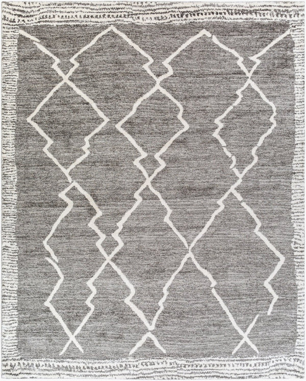Livabliss Andorra Global Inspired High Pile Polypropylene Accent Rug for Entryways and Bedrooms Charcoal, White 7'10" x 10' ARD2309-71010