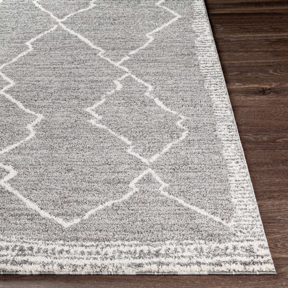 Livabliss Andorra Global Inspired High Pile Polypropylene Accent Rug for Entryways and Bedrooms Charcoal, White 6'7" x 9' ARD2309-679
