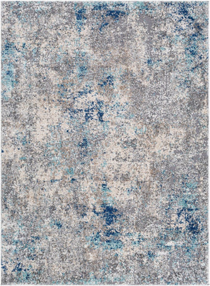 Livabliss Andorra Machine Woven High Pile Accent Rug Soft Polypropylene Blend for Entryway Aqua, Dark Blue 5'3" x 7' ARD2311-5373