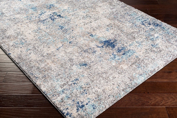Livabliss Andorra Machine Woven High Pile Accent Rug Soft Polypropylene Blend for Entryway Aqua, Dark Blue 5'3" x 7' ARD2311-5373