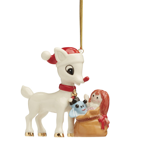 Lenox Rudolph Delivering Toys Ornament Multi, IVORY PORCELAIN 895781