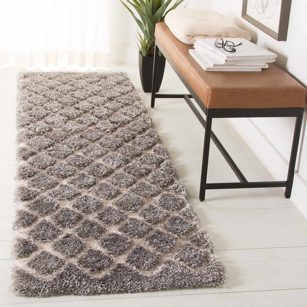 Safavieh Adriana Shag 780 Power Loomed  Rug Light Grey / Cream ARG780G-3