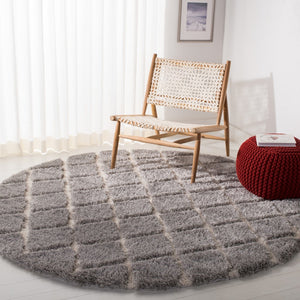Safavieh Adriana Shag 780 Power Loomed  Rug Light Grey / Cream ARG780G-3