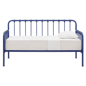 Homelegance By Top-Line Varden Metal Daybed with Lift-up Trundle Blue Metal