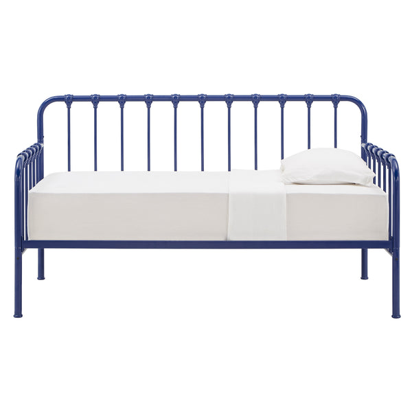 Homelegance By Top-Line Varden Metal Daybed with Lift-up Trundle Blue Metal