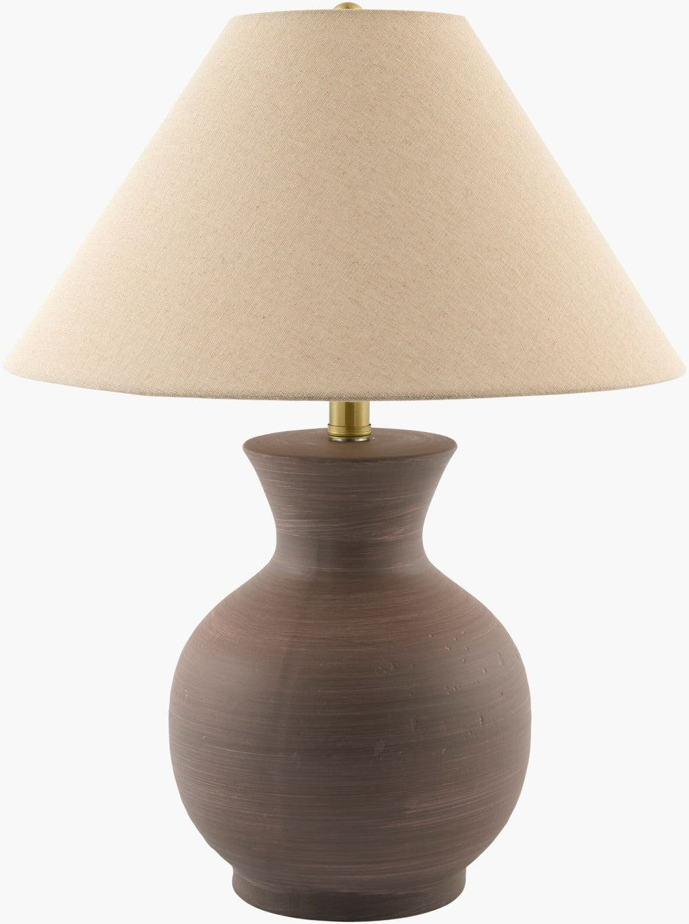 Livabliss Argilla Art Deco Metal Table Lamp with Linen Shade for Bedroom or Living Room ARGL-001