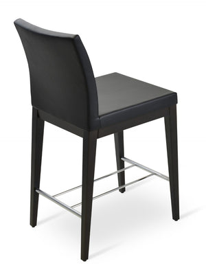 Soho Concept Aria Wood Stool - Stylish Bar & Counter Seating Options With Leatherette & Solid Wood Finishes! Black  Soho-concept-dining-chair-10402