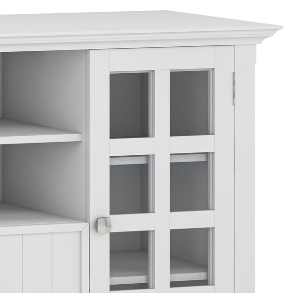 English Elm Acadian Tall TV Media Stand with Tempered Glass Doors, Solid Wood Crafted, Fits Up to 60" TVs White B136P158300