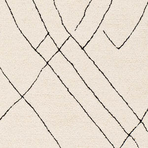 Livabliss Arsenal Hand Tufted Wool Area Rug Moroccan Geometric Pattern for Living Room Floors Cream, Black 10' x 14' ARL2304-1014