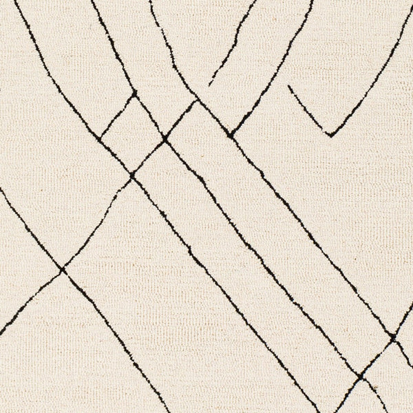 Livabliss Arsenal Hand Tufted Wool Area Rug Moroccan Geometric Pattern for Living Room Floors Cream, Black 10' x 14' ARL2304-1014