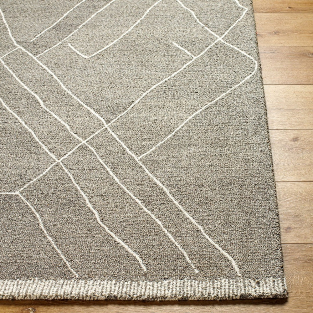 Livabliss Arsenal Hand Tufted Wool Rug Moroccan Geometric Low Pile for Living Room Floors Medium Gray, Cr 8' x 10' ARL2305-810