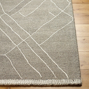 Livabliss Arsenal Hand Tufted Wool Rug Moroccan Geometric Low Pile for Living Room Floors Medium Gray, Cr 8' x 10' ARL2305-810