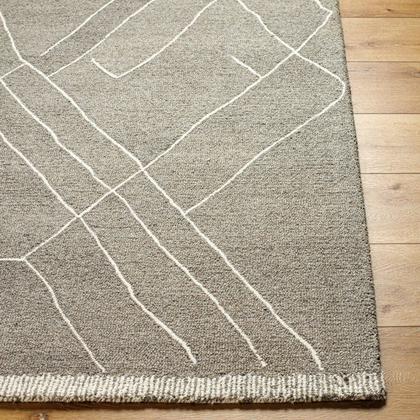 Livabliss Arsenal Hand Tufted Wool Rug Moroccan Geometric Low Pile for Living Room Floors Medium Gray, Cr 8' x 10' ARL2305-810