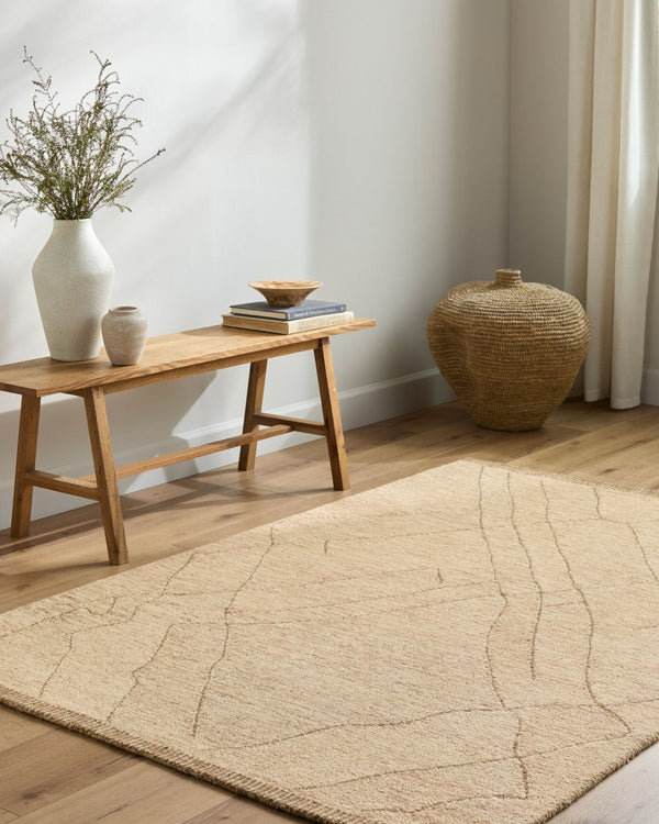 Livabliss Arsenal Hand Tufted Wool Rug Moroccan Geometric Pattern for Entryways and Accent Spaces Beige, Sandsto 5' x 7'6" ARL2308-576