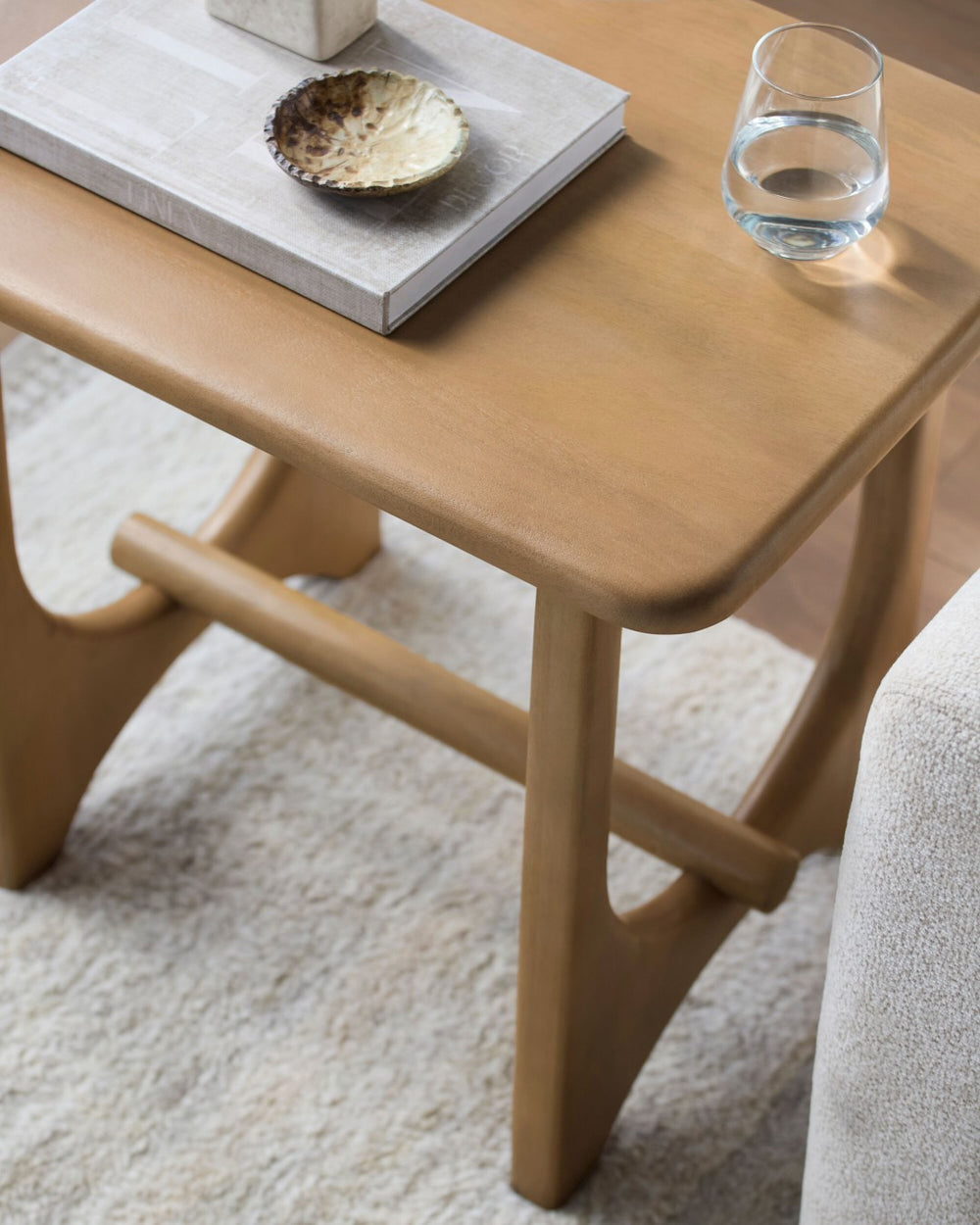 Surya Arland Solid Mango Wood End Table Artisan Grain Warm Earthy Tone Living Room Side ARLD003-222418